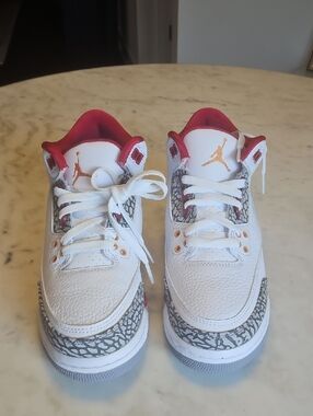 Jordan Kids White/Red Elephant Print Sneakers